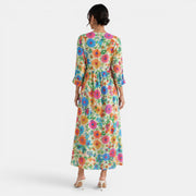 Printed Linen Maxi Dress