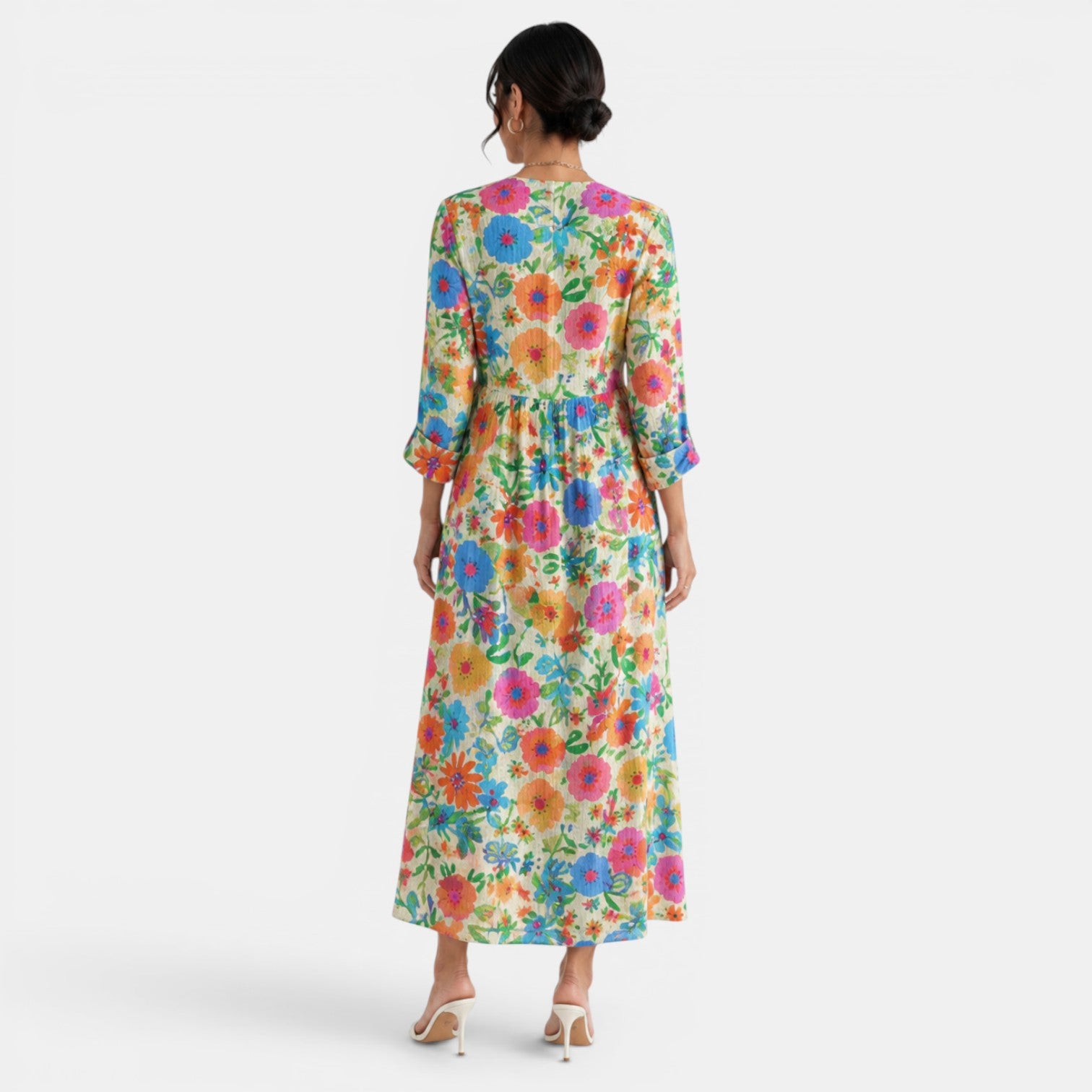 Printed Linen Maxi Dress