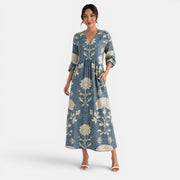 Printed Linen Maxi Dress