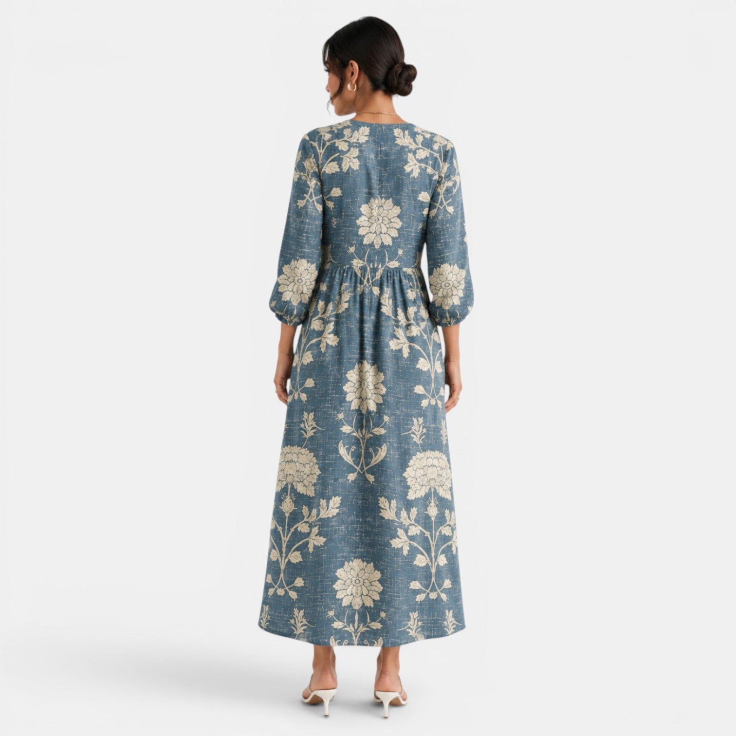 Printed Linen Maxi Dress