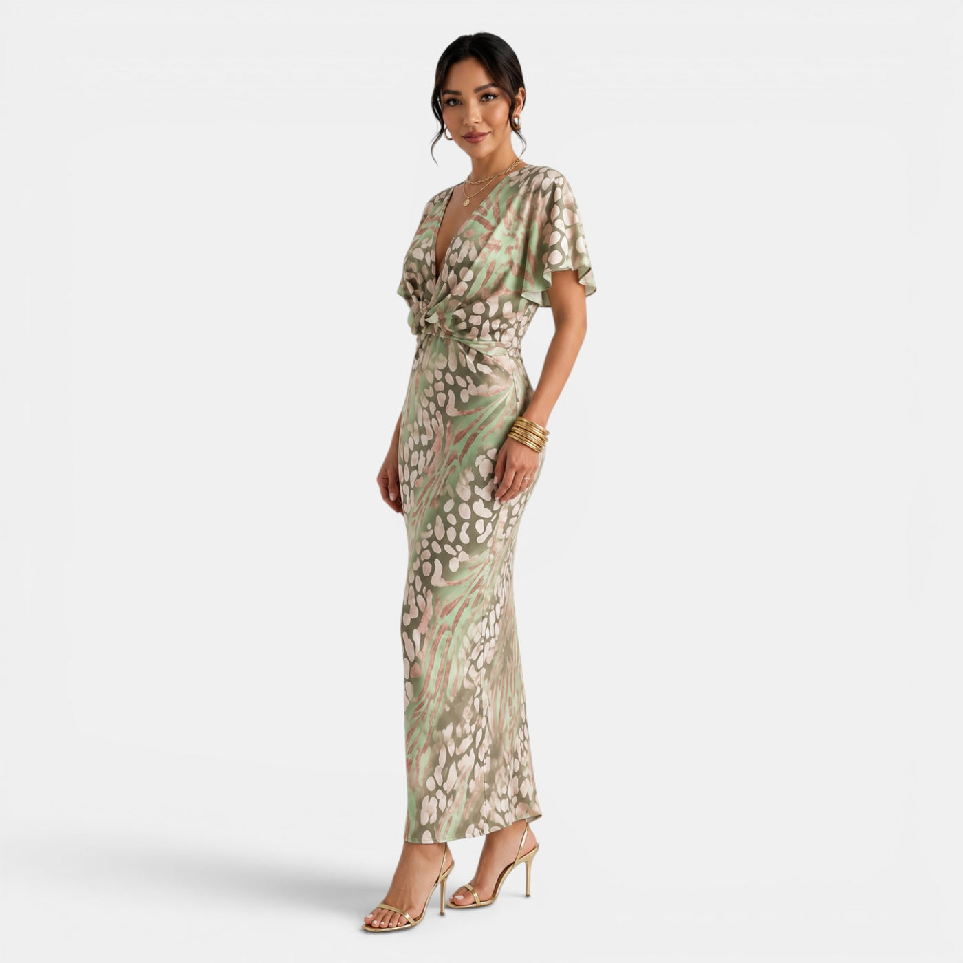 Vestido Maxi Verde Elegante Mujer