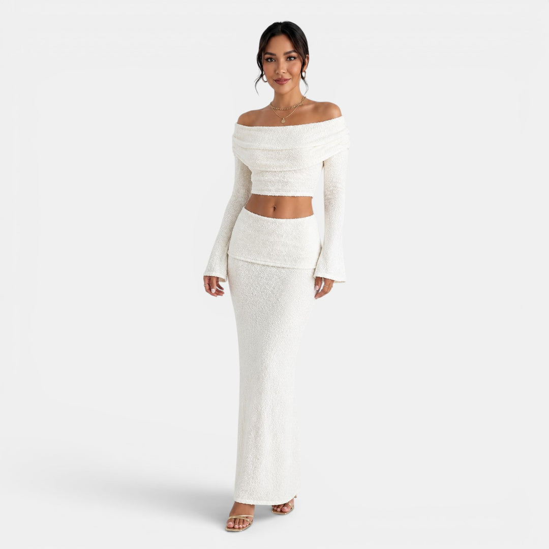 White Knit Elegant Women&