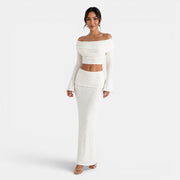 White Knit Elegant Women's Set
