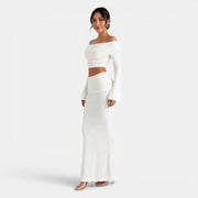 White Knit Elegant Women's Set