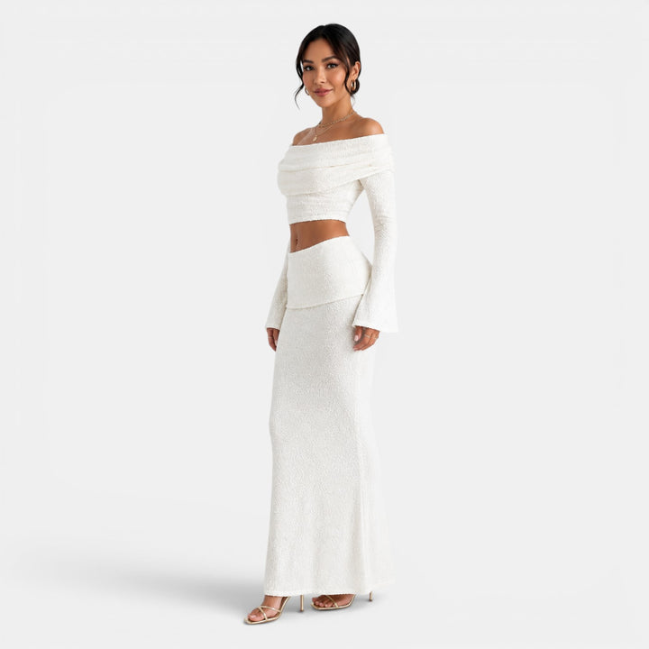 White Knit Elegant Women&