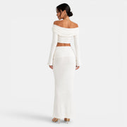 White Knit Elegant Women's Set