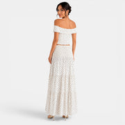 White Polka Dot Elegant Women's Set