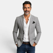 Men's Printed Double-Breasted Blazer