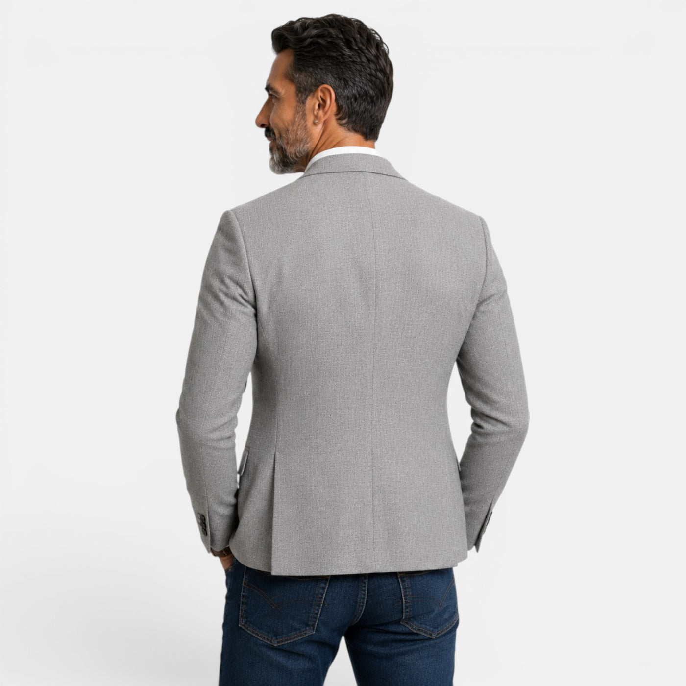 Men's Printed Double-Breasted Blazer