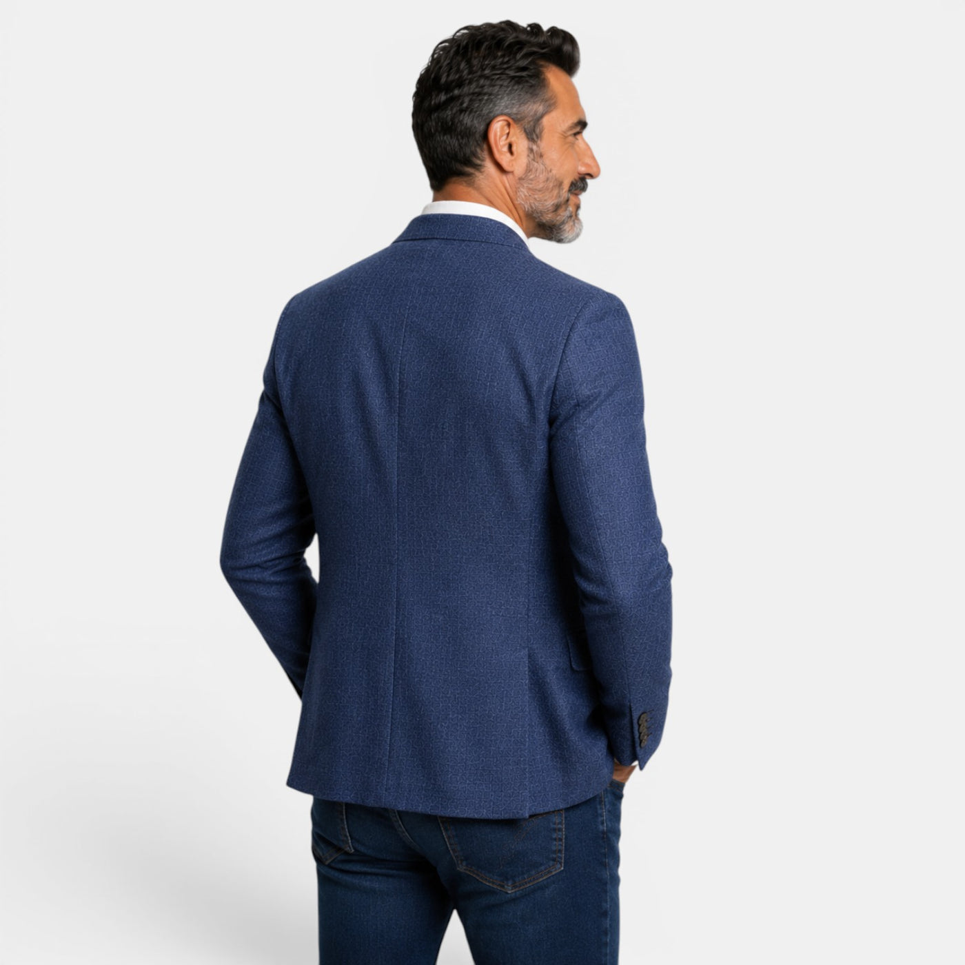 Men's Printed Double-Breasted Blazer