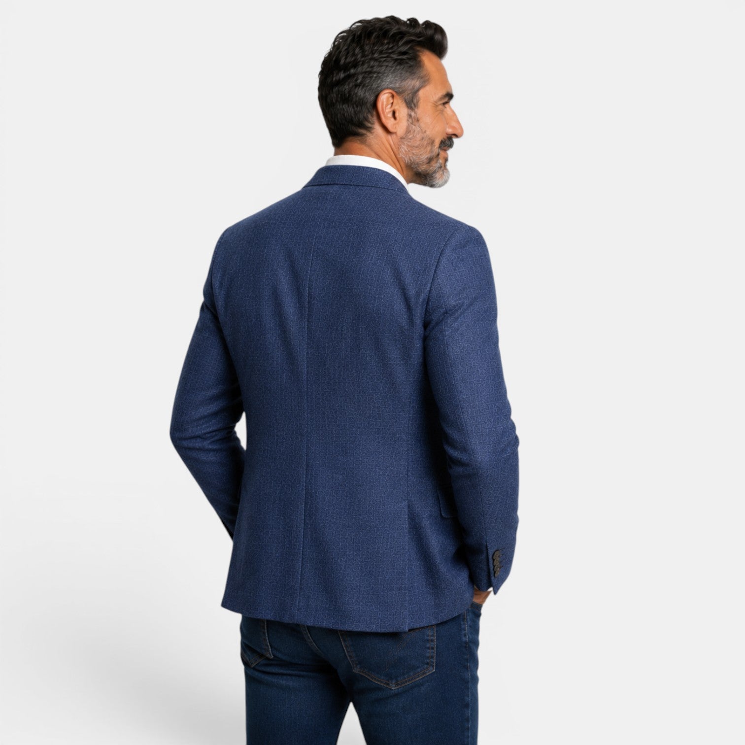 Men's Printed Double-Breasted Blazer