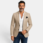 Men's Printed Double-Breasted Blazer