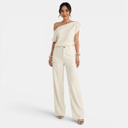 Conjunto Mujer Elegante Verano – Top Bardot Off Shoulder y Pantalón Palazzo Ancho