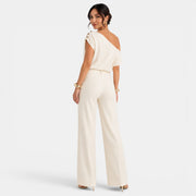 Conjunto Mujer Elegante Verano – Top Bardot Off Shoulder y Pantalón Palazzo Ancho