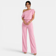 Conjunto Mujer Elegante Verano – Top Bardot Off Shoulder y Pantalón Palazzo Ancho