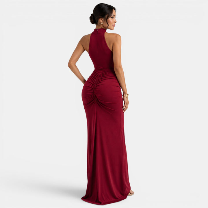 Vestido Largo Rojo Halter