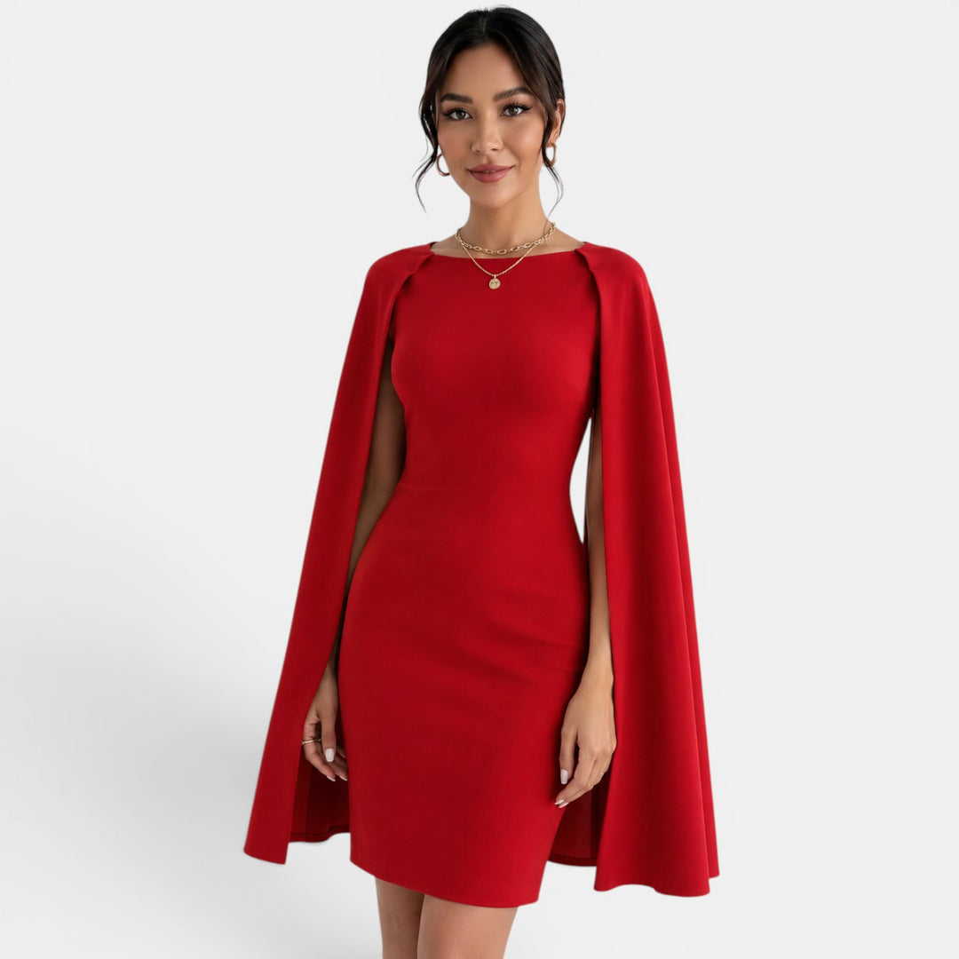 Vestido Corto Rojo Fiesta Capa