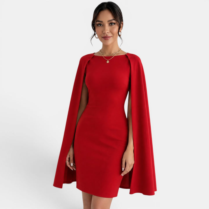 Vestido Corto Rojo Fiesta Capa