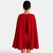 Red Party Mini Dress with Cape