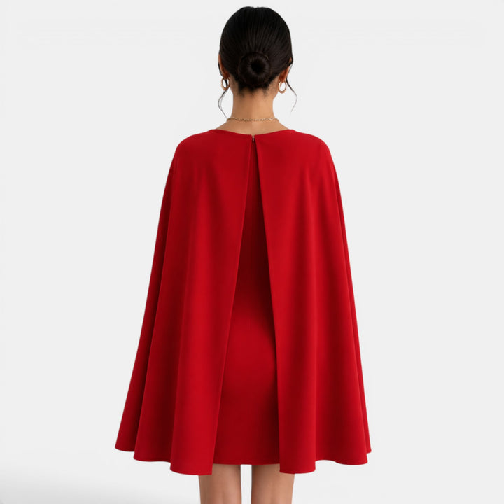 Vestido Corto Rojo Fiesta Capa
