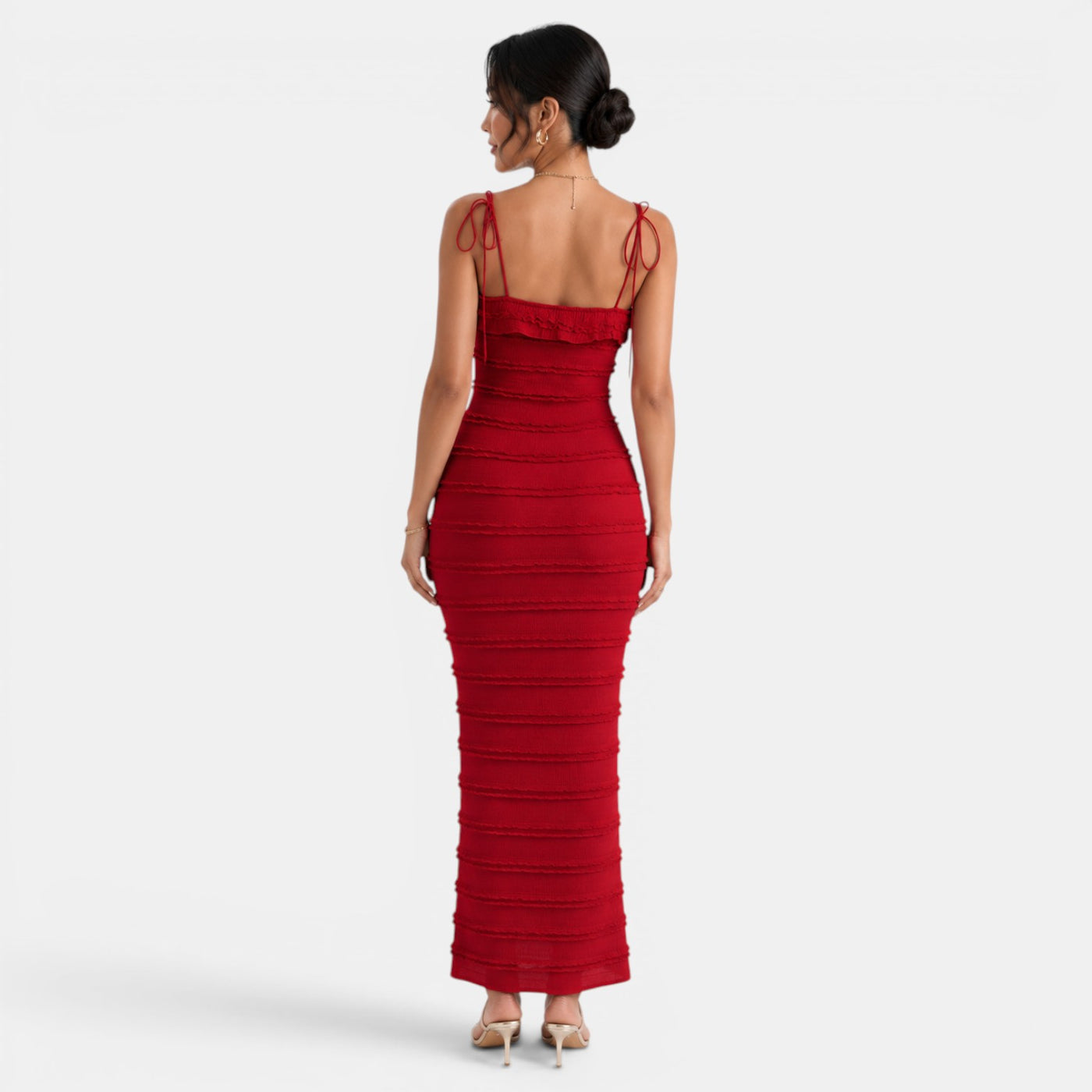 Red Lace Maxi Dress
