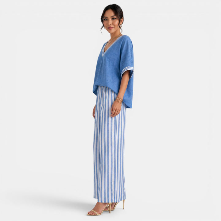 Conjunto Rayas Lino Mujer