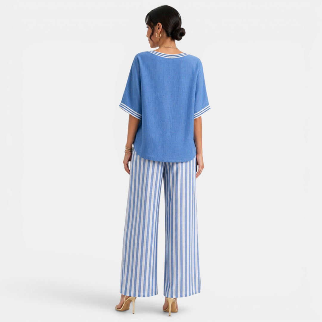 Conjunto Rayas Lino Mujer