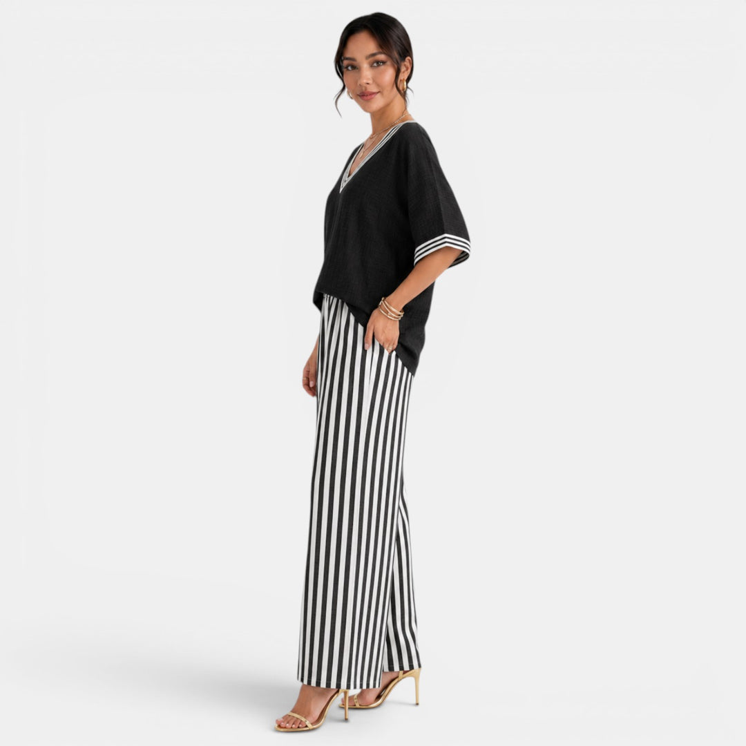 Conjunto Rayas Lino Mujer