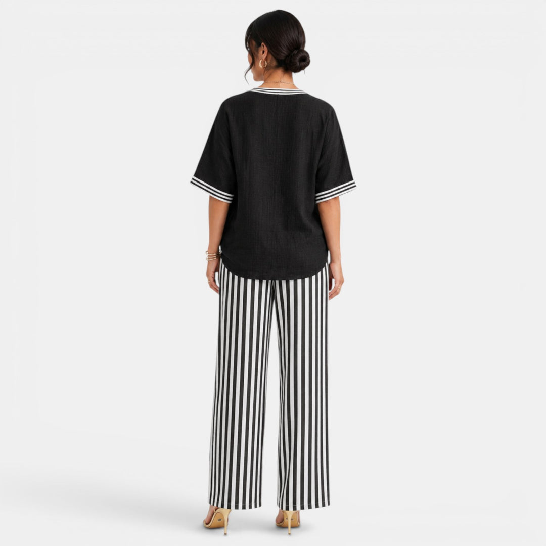 Conjunto Rayas Lino Mujer