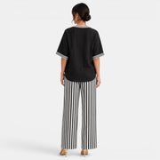 Women's Striped Linen Set