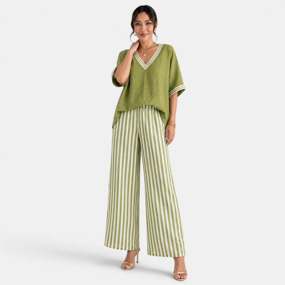 Conjunto Rayas Lino Mujer