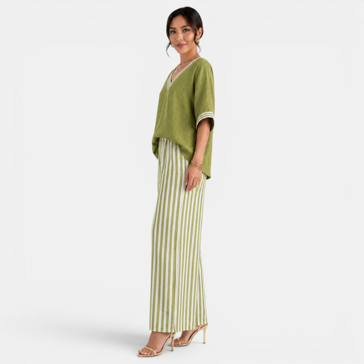 Conjunto Rayas Lino Mujer