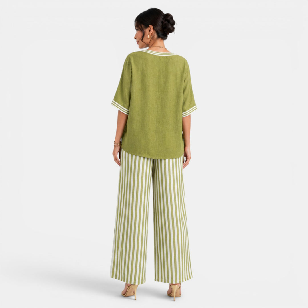 Conjunto Rayas Lino Mujer