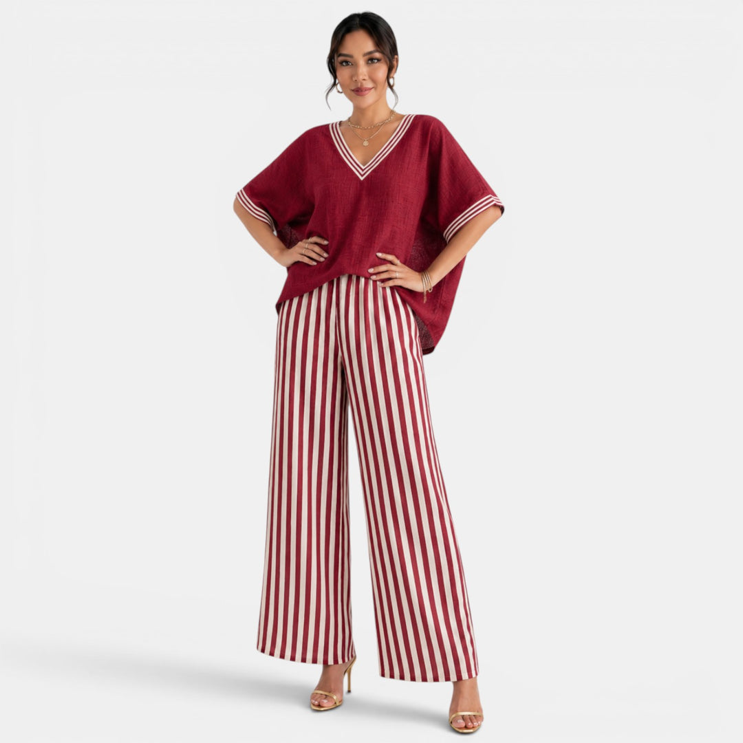 Conjunto Rayas Lino Mujer