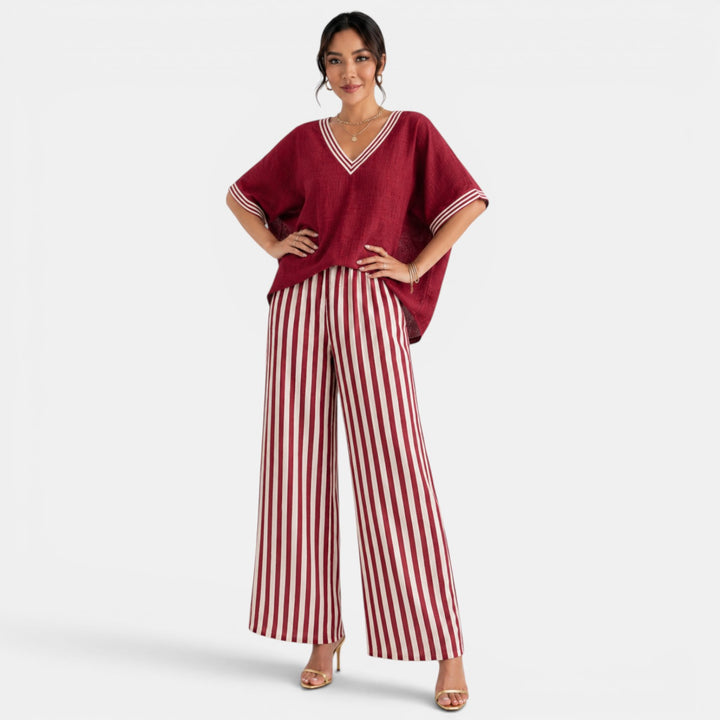 Conjunto Rayas Lino Mujer