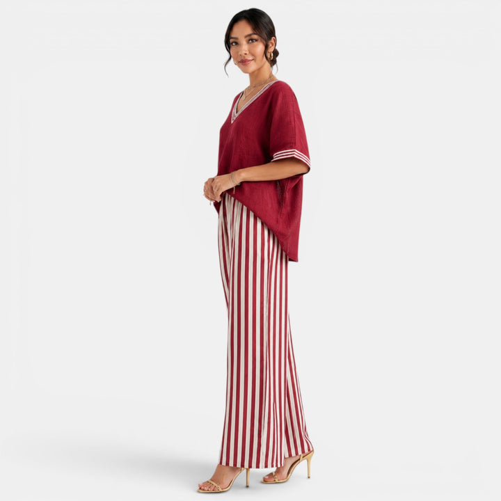 Conjunto Rayas Lino Mujer