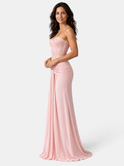 Vestido de Fiesta Largo Mujer Rosa Corsé