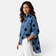 Camisa Mujer Lunares con Botones