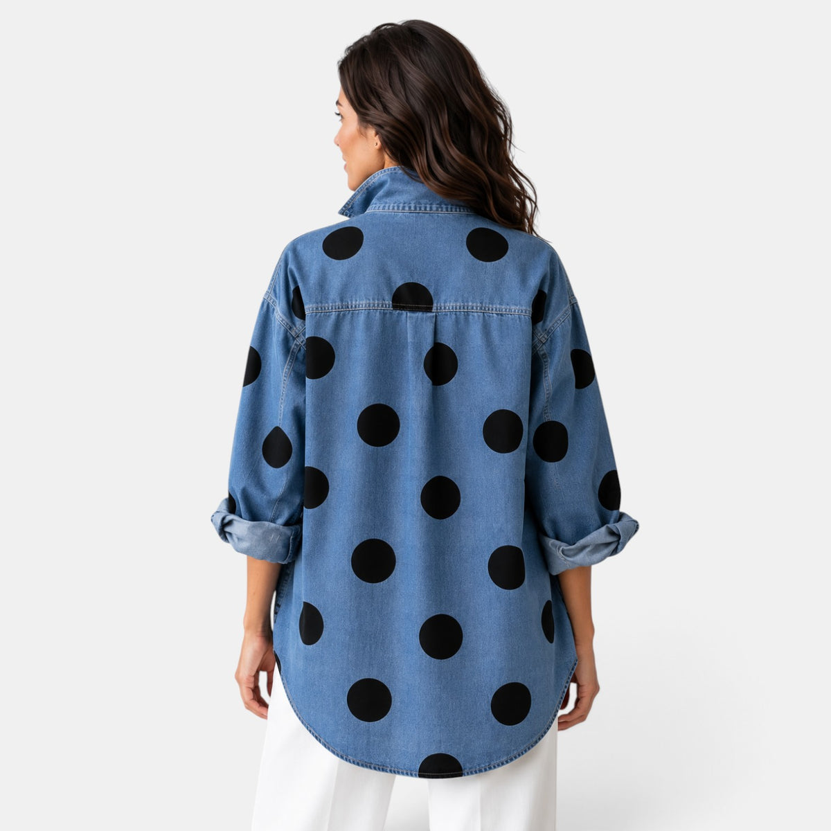 Camisa Mujer Lunares con Botones