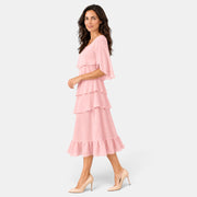 Vestido Mujer Invitada Boda Midi Volantes