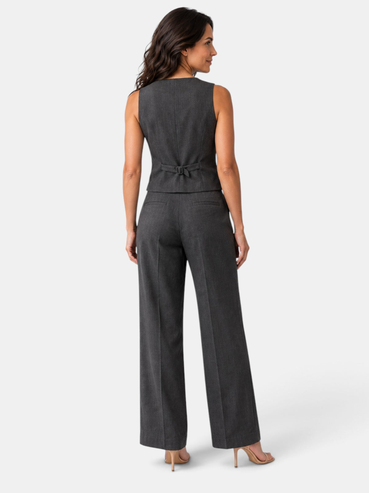 Conjunto Mujer Chaleco y Pantalón Ancho