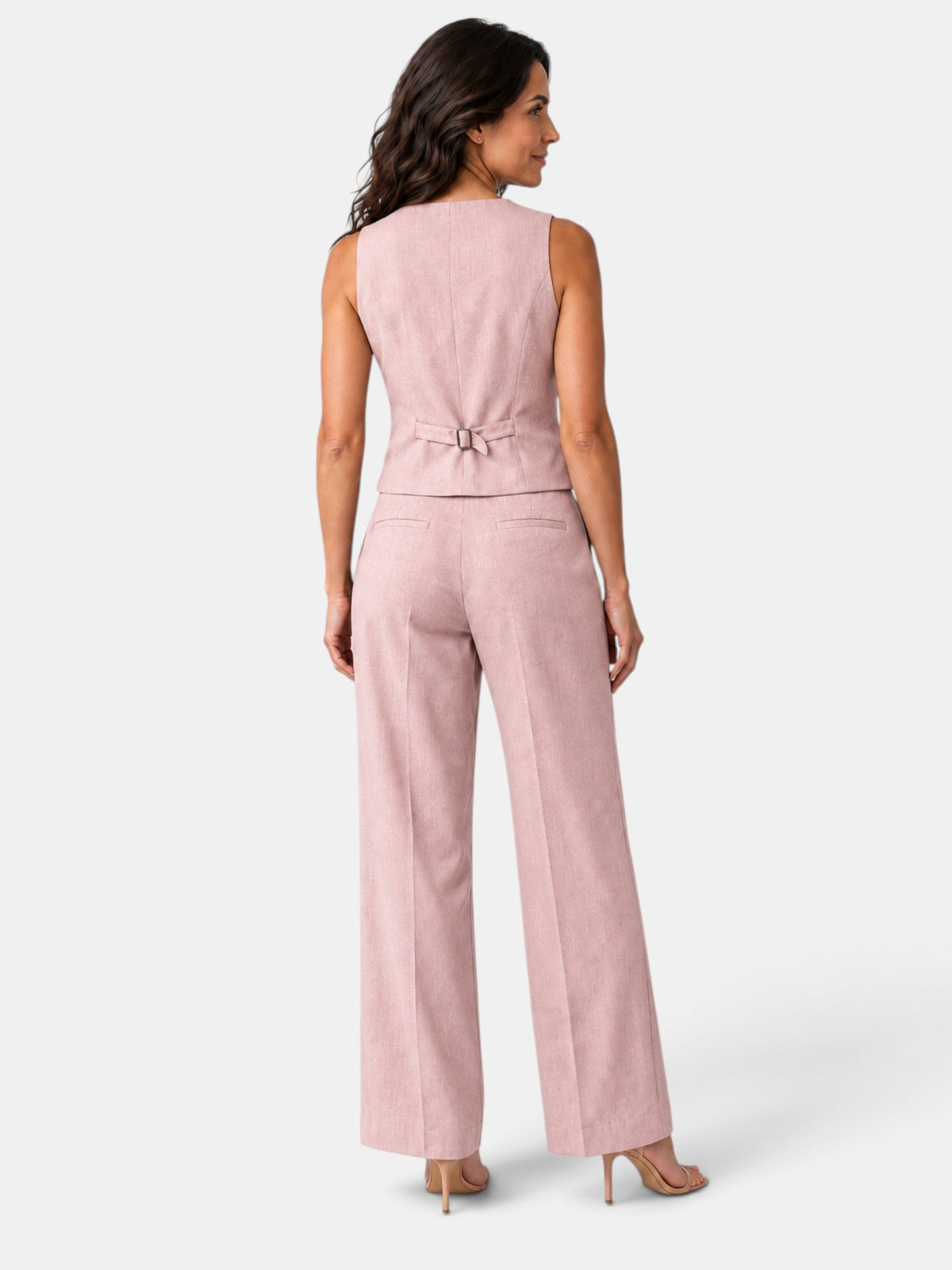 Conjunto Mujer Chaleco y Pantalón Ancho