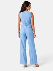 Conjunto Mujer Chaleco y Pantalón Ancho