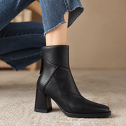 Botines Mujer Tacón Grueso Retro