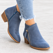 Botines Mujer Ante Tacón Grueso