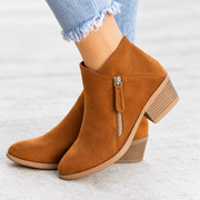 Botines Mujer Ante Tacón Grueso