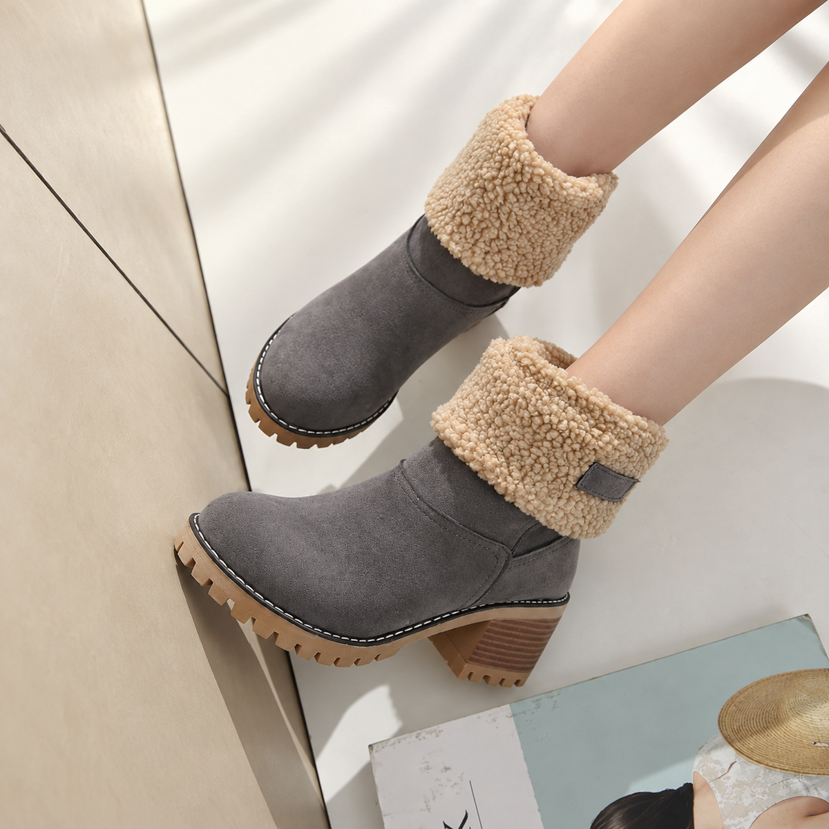 Botines Mujer Forrados Pelo Invierno