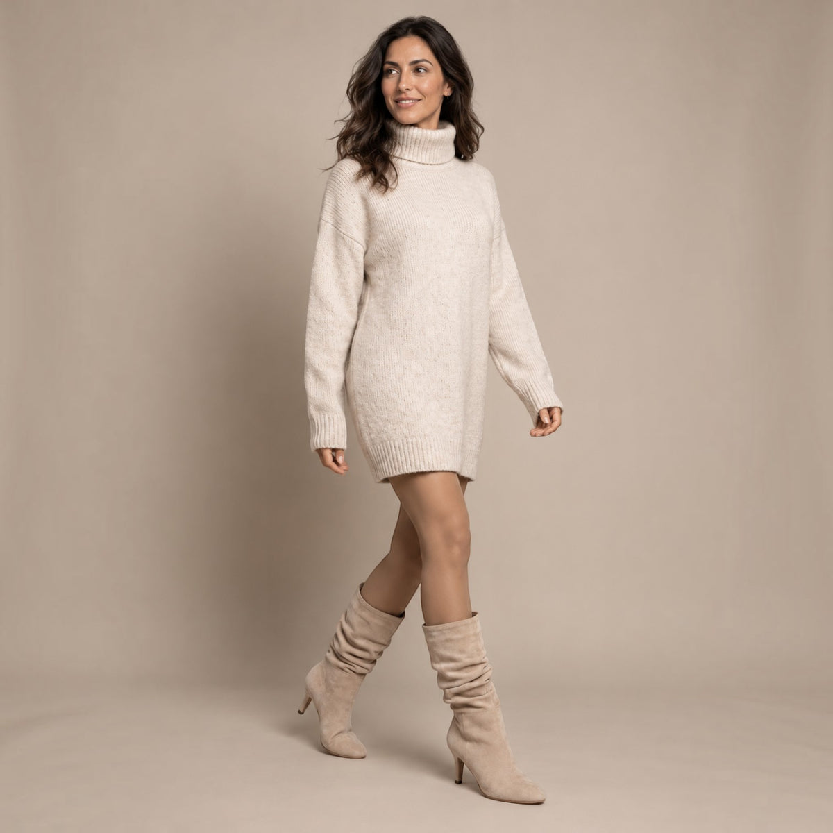Botas Mujer Ante Vegano Tacón Acampanado