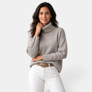 Jersey Mujer de Cuello Alto con Botones en los Puños