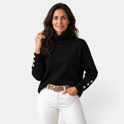 Jersey Mujer de Cuello Alto con Botones en los Puños